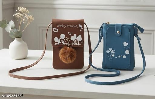 MAHABAL Sling Bags for Women Latest |Crossbody Bag | Phone Bag Stylish PU Leather. Mobile Cell Phone Holder Pocket Purse Wallet Mini Shoulder Bags Ideal Gift for Women.(Pair of 2 sling )