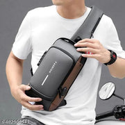 Waterproof Polyester Slim Unisex Crossbody Sling Bag Chest Backpack Men's Shoulder Bag, Leisure Travel Handbag, Hard Shell Anti-Theft Chest Bag