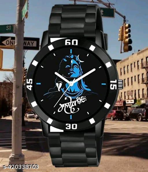 Black Analog Watch - For Men And Boy Luxury Black lather Designer Watch Designer Lather Strap Stylish Sport Look Boys watch for men Analog Watch - For Men
