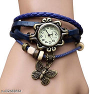 Analog Watch - For Girls rakhi collection blue leather belt attractive women watches, girls stylish watches, new trend watches for girls, bracelet look watches for women