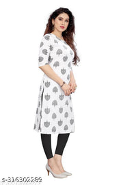 Polyster/Crepe fabric-Women Printed Straight Kurti