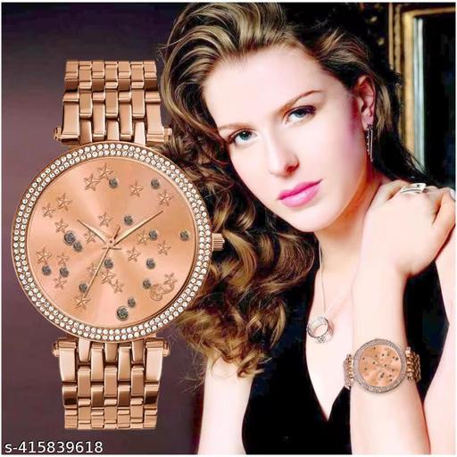 Bolun Analog Star Rose Gold Women Wrist Watch