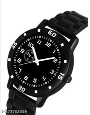 New stylish watch amazing watch wrist watch pu rubber strap watch black colour watch for mens & boys
