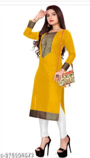Stylelist Lace Border straight kurti for women and girls