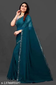 NEW FENCY GEORGETTE CUT WORK SAREE
