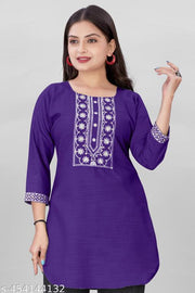 stylelist short kurti with embroidered work