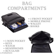 Cool Indians PU leather sling bag, Cross Body Bag Men’s | Stylish Shoulder Bag Men | Versatile Hand Bag for Men | Ideal for Travel & Office | Sling Bag Mini Passport Shoulder Strap Bag