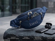 Blue Printed Bum Waist and Chest Bag For Men and Women