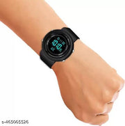 Black Solid Round Digital Sports Watch For Men And Boys, Best Selling, Waterproof New Arrival Latest Trending Watch For Men, Gents And Boys ,Under 149, Under 299, Under 249 Under 199, Under 499, Under 349, Under 399, Under 499, High Quality Watches,
