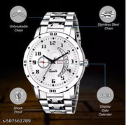 Men's Steel Chain White Men style Boys Hand Watch Gents 2023 Luxury Design Steel Chain New Model Analog Watch - For Boys