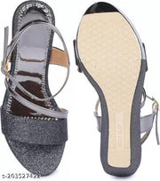 Women Black Wedges  Fashion Sandal