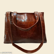 Classy brown women's small tote bag handbag