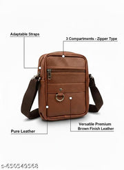 Trendy Versatile Premium Leather Cross Body Sling Bag For Men & Boys Sling Bag | Chest Bag | Cross Body Bag | Sling Bag Under 399 | Men Chest Bag | Pocket Bag | Waist Bag | Cross Body Bag