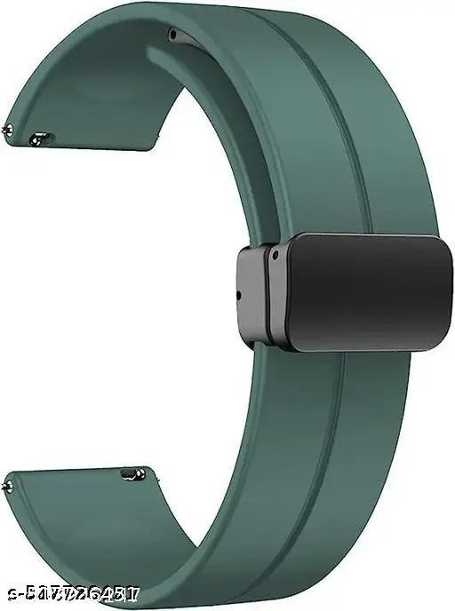22MM SiliconeStrap with Folding Magnetic Lock Compatible with Watch 3 45mm/ Watch 46mm/Gear S3 Classic/Frontier Compatible All 22MM Watches(Only Strap)