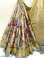 Pack of 2 Art silk Printed saree Wuth Blouse Piece