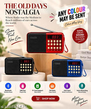 Compact Black Portable Music Radio with Bluetooth, USB, TF Card & FM Radio Features