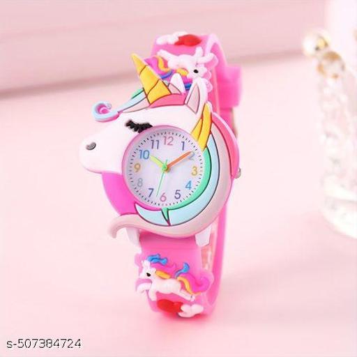 S K Fashion Cute Children's Unicorn Silicone Cartoon Watch Gift For Kids