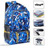 Military Print Backpack Hiking Bag Trekking Bag for Men Women Rucksack - 55 L  (Blue)