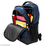 Men Women PU Leather Laptop Backpack for Office College Travel Daily Use with Spacious Storage & Bottle Holder