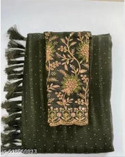 Mehendi Saree Solo Pattern Jalar Chati Embellished With Blouse Embroidered
