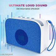Mini Bluetooth Speaker 5W Wireless Portable Speaker with Mobile Stand, HiFi Stereo Sound, Super Bass, RGB Lights, 8 Hours Playback, USB/AUX/TF Support – Party Speaker for Mobile, Laptop & PC (Blue)