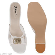 Women White block Heel