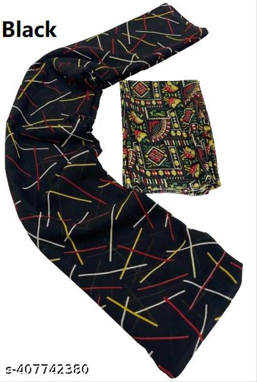 Dori Sarees Black Georgette Saree With Sari For Woman With Blouse Piece