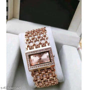 Medboo Square Rose Gold Dial Rose Gold Kadi Belt Grils and Women Watch