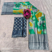Crepe cotton printed saree with blouse