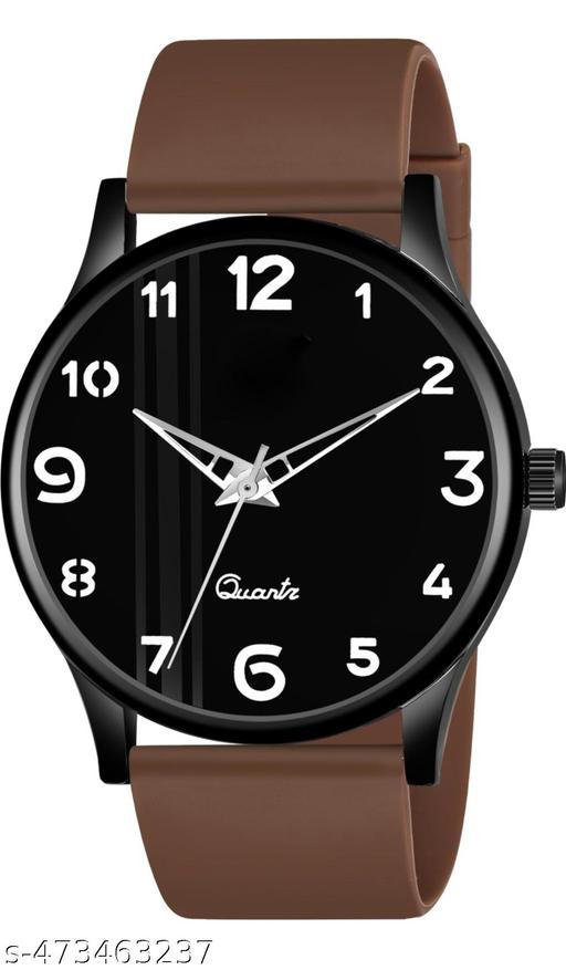 Black Case Designers Wrist Watches For Boy And Men Analog Watch - For Boys New Designers Stylish Dial Rubbers Strap Analog Wrist Watches For Boy And Men