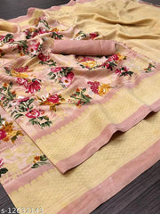 FLORAL PRINTED  BLEND SAREE