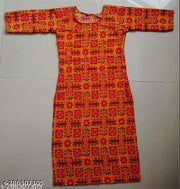 Polyster/Crepe fabric-Stylish Women's MultiColor Printed Straight Kurti