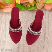 ZadZed Women's Designer Rajasthani Jutti | Velvet Embellished Slip-On Ethnic Footwear for Festive & Casual Wear