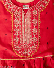 Elegant Rayon Printed EmbroideryWomen's Kurta - Perfect Blend of Style and Comfort(Red)