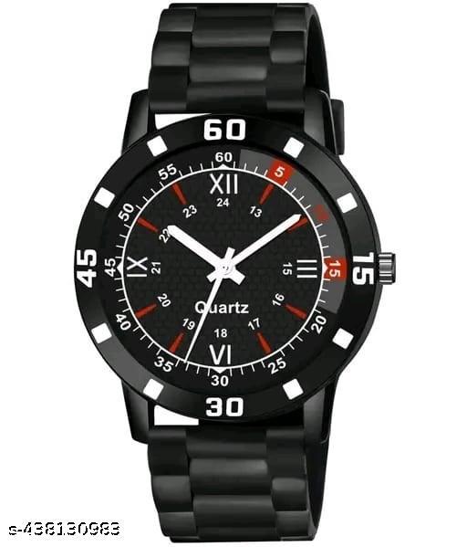 BEST QUALITY BEST PRICE Classy Analogue Black Dial Tranding Pu Belt Watches For Men Boys