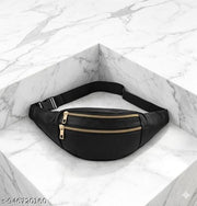 waist bag for men stylish, crossbody chest sling bag for women, side mobile pouch bag golden zipper, leather waist pouch for travel, bullet bike riding side bag,