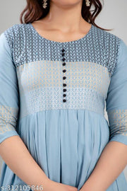 Women Rayon Printed Mayra Trendy Anarkali Kurtis