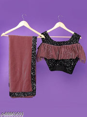 Lycra Saree Set with Stitched Blouse | Free Size (38–42)