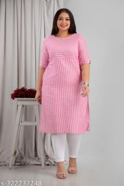 Rooplaxmi Creation Woman Pure Cotton Stright Kurti| Pink Yoke Lining Cotton Kurti |Casual Wear kurti | 42" Length Kurti | Long Kurti |Kurti For Girls | Plus Size Kurti