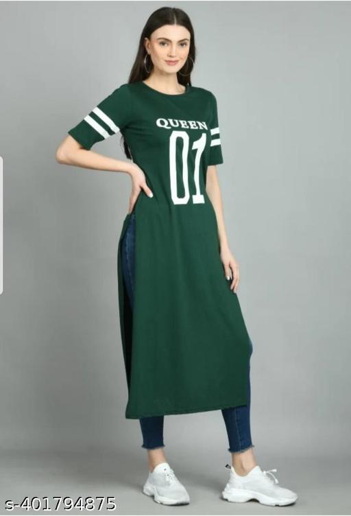 01 PRINTED KURTI GREEN