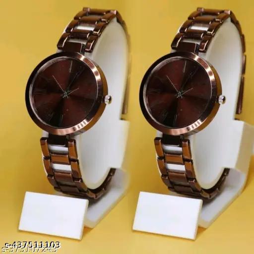 Fancy Designer Metal Belt Analog Watches combo with Cosmic Diamond Bracelet for Women