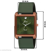 Jainx Square Shape Green Silicone Strap Analog Wrist Watch for Men - JM7170