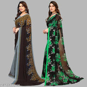 Combo of Printed, Daily Wear, Georgette Sarees with blouse piece(Pack of 2)