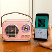 Vintage Bluetooth Wireless Speaker | 10W RMS Loud Sound | Retro Design with Type-C Charging, 8H Battery Backup | Multicolour