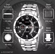 Men's steel chain Black Men style Boys Hand watch gents 2023 Luxury Design steel chain new Model