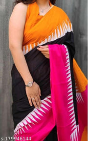 Jaipuri Hand Block Printed Daily Wear Soft Cotton Mulmul Saree ,Sanganeri Cotton Mulmul Saree, Indigo Print saree,Bagru Cotton Saree, Batic / Batik Print Cotton saree In Super Fine 92*80 Fabric Quality With Attached Blouse Piece for Woman