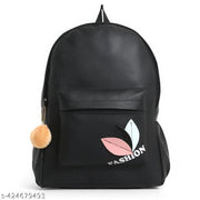 SARA Trendy Teen Patti girl Black backpack for women