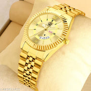 Legacy Series Original Gold Plated Day and Date Functioning | Stylish Chain | Quartz Analog Watch for Boys/ Men