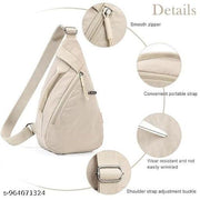 Nylon Chest Sling Bag Crossbody Shoulder Bag Lightweight Travel Daypack Zipper Storage Unisex Men Women Bag (Any 1 Color)