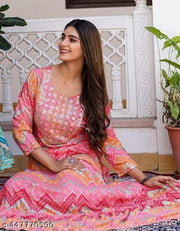 EMBROEDARY RAYON ANARKALI LONG KURTI